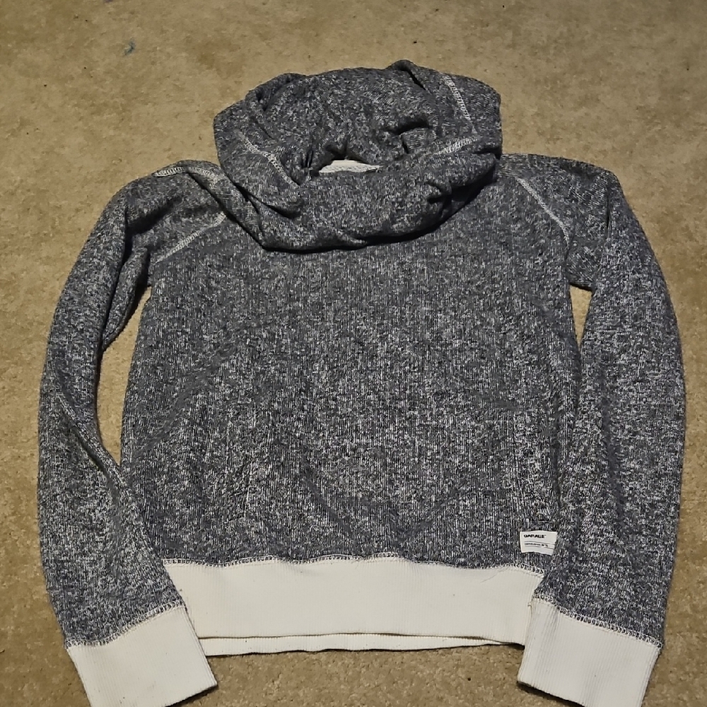Women's Gray Hoodie with Cowl Neck